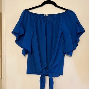 Off the shoulder tie front top